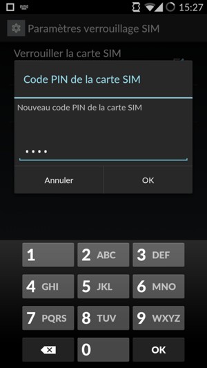 Saisissez votre Nouveau code PIN de la carte  SIM et sélectionnez OK