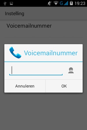 Voer het  Voicemailnummer in en selecteer OK