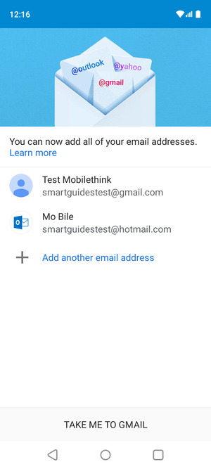 Select TAKE ME TO GMAIL