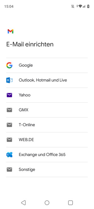 Wählen Sie Outlook, Hotmail und Live