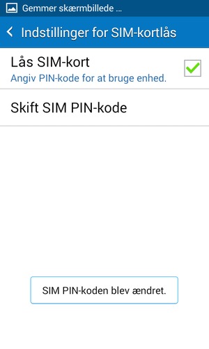 Din SIM PIN-kode er nu ændret
