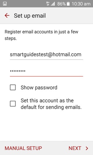 Enter your Hotmail address and password. Select NEXT