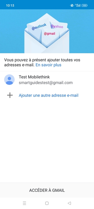 Sélectionnez ACCÉDER À GMAIL