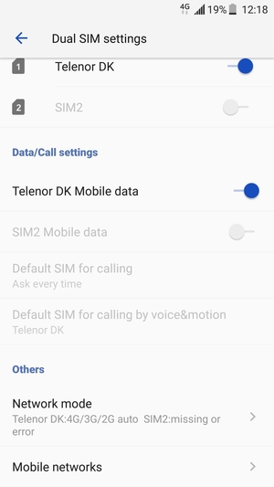 Scroll to and select Network mode