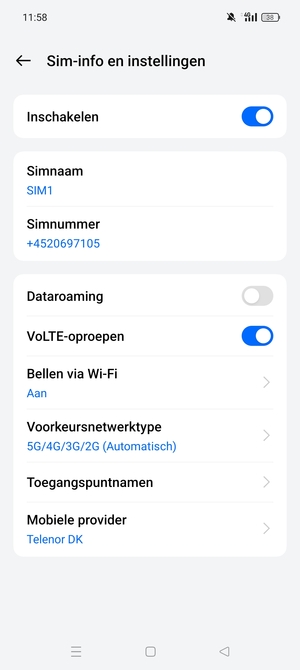 Om van netwerk te wisselen in geval van netwerkproblemen, selecteert u Mobiele provider