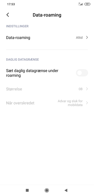 Vælg Data-roaming