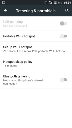 Turn on Portable Wi-Fi hotspot