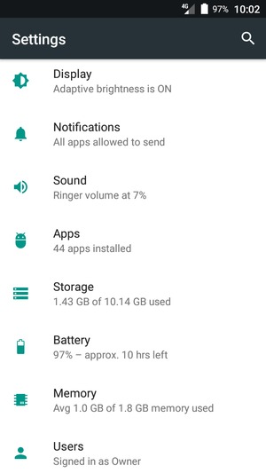 Return to the Settings menu and scroll to and select Battery