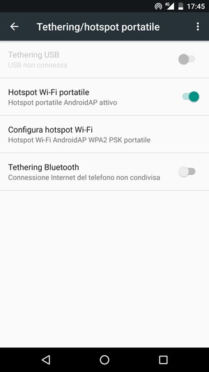 Il telefono è ora pronto per essere usato come modem