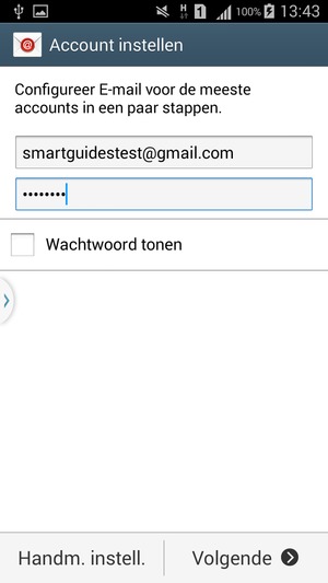 Voer uw Gmail of Hotmail adres en Watchwoord in. Selecteer Volgende
