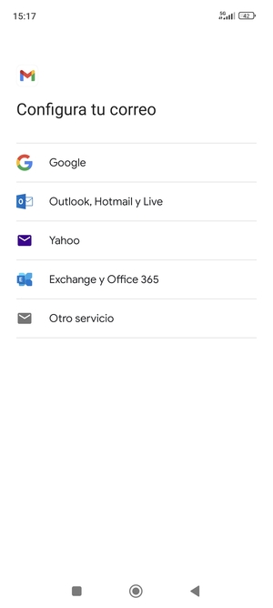 Seleccione Outlook, Hotmail y Live