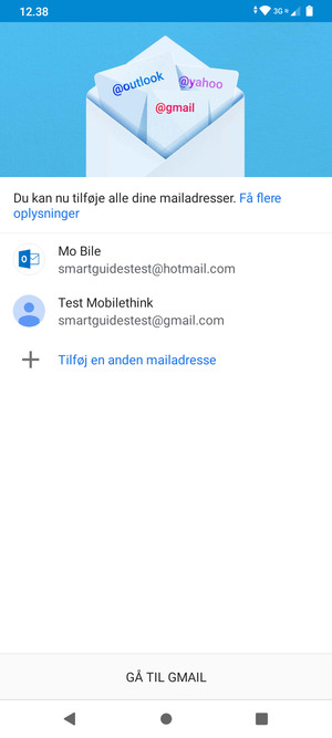 Vælg GÅ TIL GMAIL