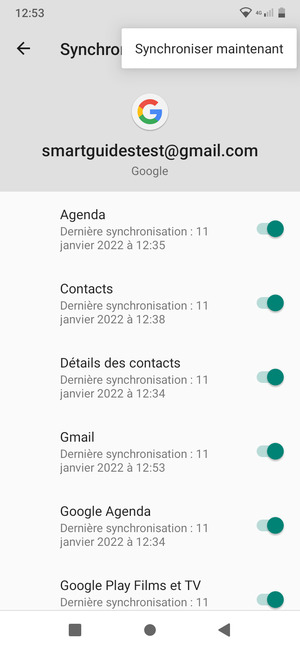 Sélectionnez Synchroniser maintenant