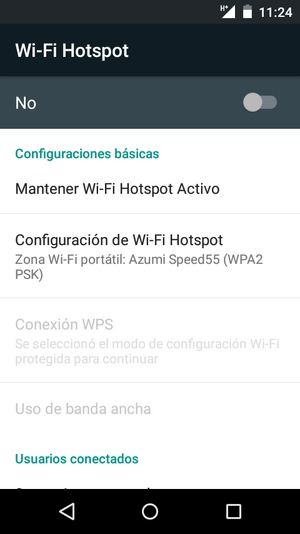 Active Wi-Fi hotspot