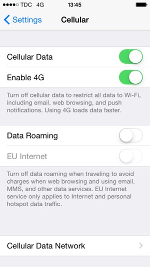 To enable 4G, set Enable 4G to ON