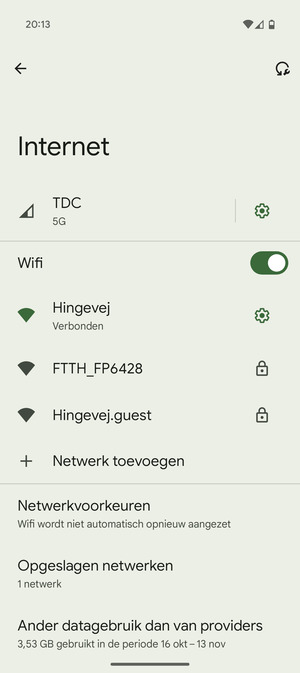 U bent nu verbonden met het WiFi-netwerk