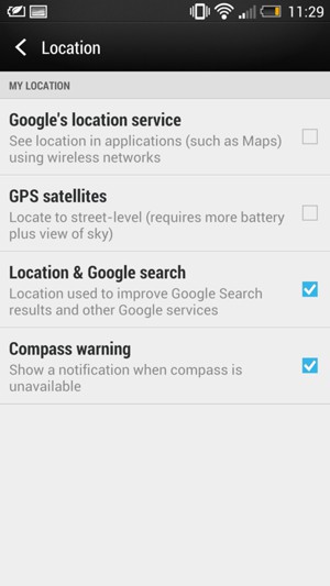 To turn off GPS, uncheck the GPS satellites checkbox