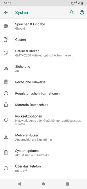 Wählen Sie Systemupdates