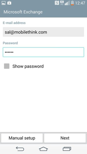 Enter your E-mail address and Password. Select Next