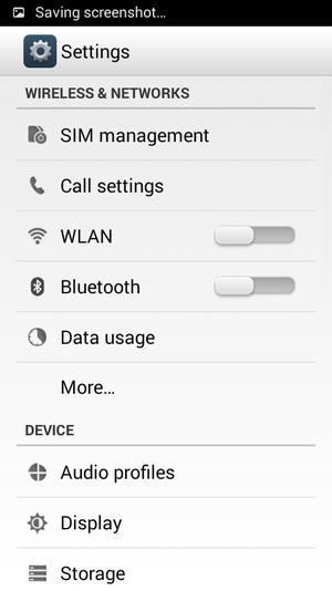 To change network if network problems occur,return to the Settings menu and select More...
