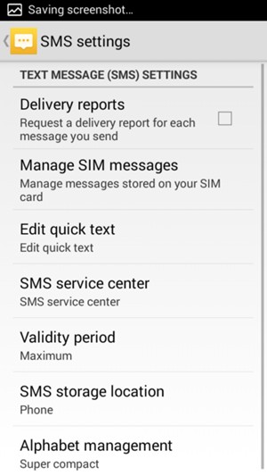 Select SMS service center