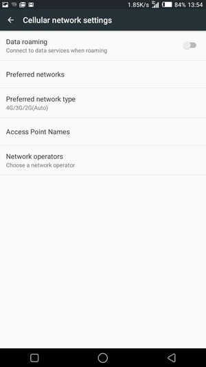 To change network if network problems occur, select Network operators