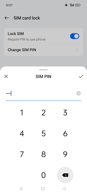 Enter your New SIM PIN and select OK