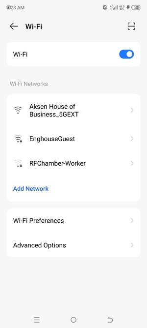 Select the wireless network you want to connect to