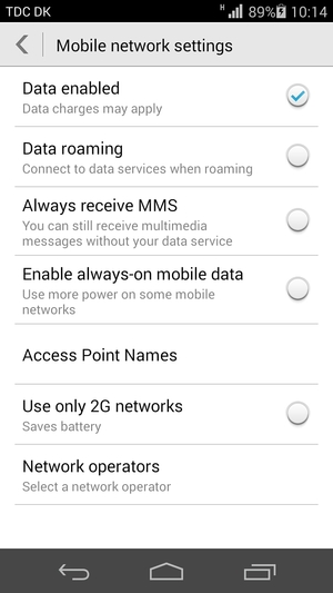If you see this screen, uncheck the Use only 2G networks checkbox to enable 3G