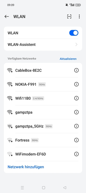 Wählen Sie das Wireless-Netzwerk, zu dem Sie eine Verbindung herstellen möchten