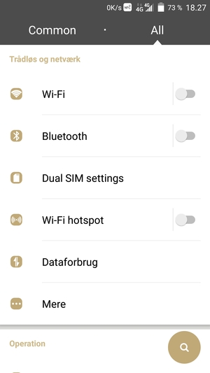 Vælg Wi-Fi / Netdeling og bærbart hotspot