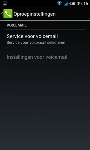 Selecteer Service voor voicemail