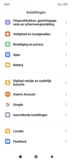 Scroll naar en selecteer Aanvullende instellingen