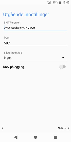 Slå av Krev pålogging. og velg NESTE