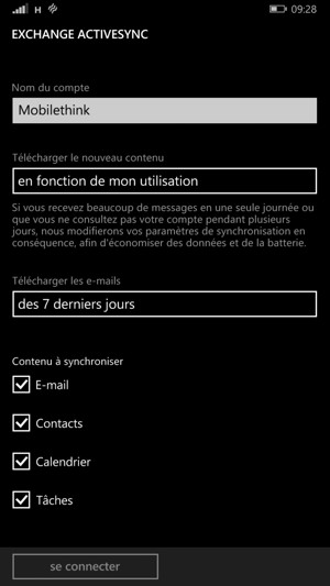 Sélectionnez se connecter