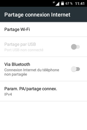 Sélectionnez Partage Wi-Fi