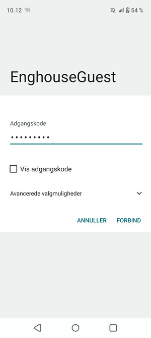 Indtast Wi-Fi adgangskoden og vælg FORBIND