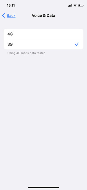 To enable 3G, select 3G On