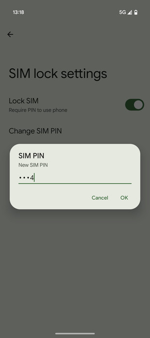 Enter your New SIM PIN and select OK