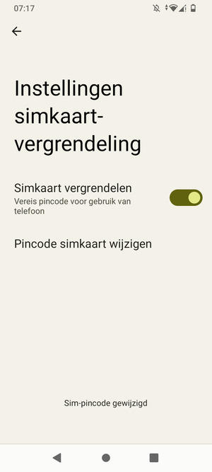 Uw Sim-pincode is gewijzigd