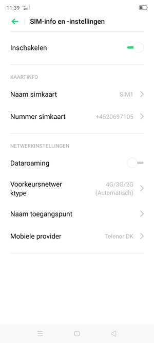Om van netwerk te wisselen in geval van netwerkproblemen, selecteert u Mobiele provider
