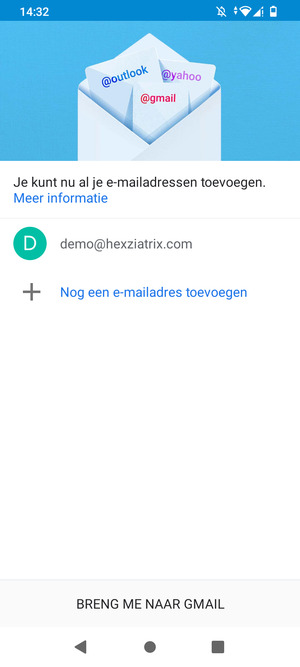 Selecteer BRENG ME NAAR GMAIL