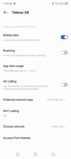 To change network if network problems occur, scroll to and select Choose network