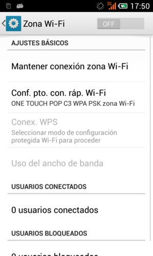 Seleccione Conf. pto. con. ráp. Wi-Fi
