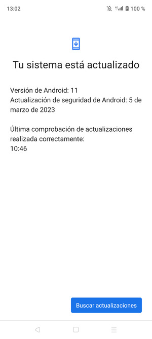 Si su teléfono está actualizado, verá la siguiente pantalla