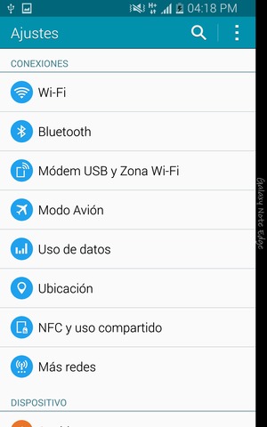 Seleccione Módem USB y Zona Wi-Fi