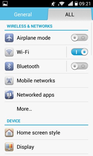 Select ALL and Mobile networks