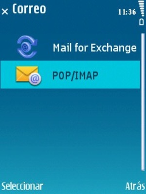 Seleccione
POP/IMAP y seleccione Seleccionar