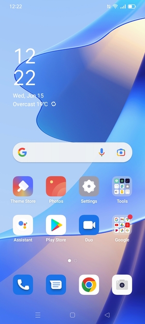 To copy your contacts from the SIM card, return to the Home screen and select Google