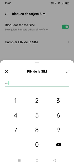 Introduzca su PIN de tarjeta SIM actual y seleccione Aceptar